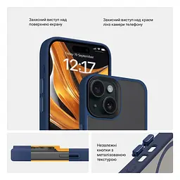 Чехол для Apple iPhone 15, Uniq MagCase, синий, противоударный, панель-накладка с MagSafe, ударопрочный TPU+PC, с магнитом MagSafe, поддержка полноценной беспроводной зарядки, ArmorStandart (ARM75298) - мініатюра 3