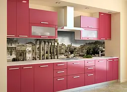 Кухонний фартух Античне місто для кухні наклейка колони вінтаж ретро бежевий 60х300 см Happy Pocket Z180510 - мініатюра 2