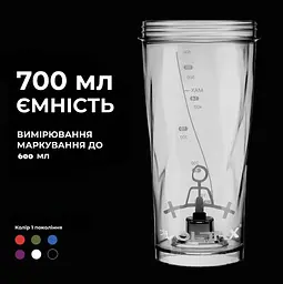 Шейкер спортивний електричний VOLTRX VortexBoost 600 мл Tritan Black (Vortex_Black) - мініатюра 7