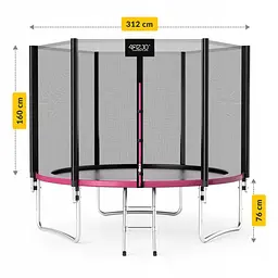 Батут із зовнішньою сіткою 4FIZJO Classic 10FT 312 см Black/Pink (P-5907739314567) - мініатюра 5