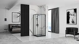 Душова кабіна Rea Punto 90x90 black REA-K4801, Чорний, Універсальна, прозорий - мініатюра 5
