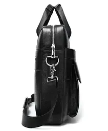 Чоловіча шкіряна сумка для ноутбука та документів чорна Tiding Bag RD-23134 - мініатюра 4
