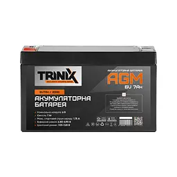 Акумуляторна батарея 6В 7Аг Trinix 6V7Ah/20Hr AGM свинцево-кислотна (44-00057) - мініатюра 2