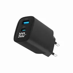 Зарядний пристрій Gembird 1xUSB-A (QC3.0 18W) + 1 Type-C (PD20W) LCD black (TA-UC-PDQC30LCD-BK-01) - мініатюра 2