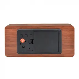 Електронні настільні LED годинники прямокутні під дерево WOODEN CLOCK VST 862 коричневий Зелене підсвічування - мініатюра 2