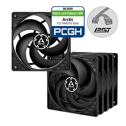 Корпусний вентилятор 120 мм Arctic P12 PWM PST 5pcs ACFAN00137A Black - мініатюра 3