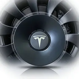 Ковпак колеса Tesla Model Y чорний 156 мм пластик (на защіпках) - мініатюра 4