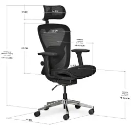 Офісне крісло Mealux Q1 Air Black (HF-Q1 M/B) - миниатюра 3