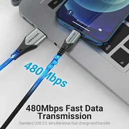 Кабель Vention USB AM – Lightning, 2 м, Black teh0028529 - миниатюра 4
