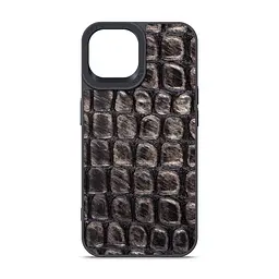 Кожаный чехол для Apple iPhone 14, Harder Kaiju Skin, черный, термополиуретан ТПУ + экокожа с эффектом текстуры монстра, панель, защита корпуса, противоударный, микрофибра, рамка вокруг камеры, защита всего корпуса, (ARM76851)
