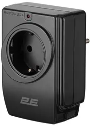 Адаптер мережевий 1xТипF 16A 2*USB-A фільтр чорний 2E osv0002163