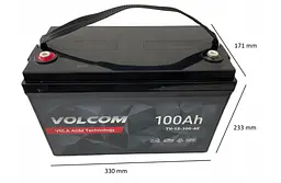 Акумулятор AGM Volcom 12V 100Ah VRLA - мініатюра 2