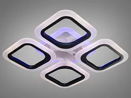 Люстра стельова LED Diasha AS8060/4BK, 50W, 3200K-6500K, чорний метал, сучасний стиль для дому - мініатюра 2