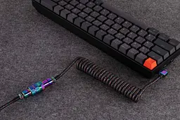 Кабель Keychron USB-A/USB-C > USB-C заряджання/синхронізації, 1.08м, Type-C, Premium Coiled Aviator, чорний - мініатюра 5