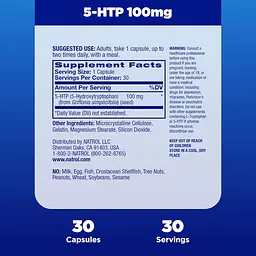 Гідрокситриптофан Natrol 5-HTP 100 мг 30 капсул (NTL04093) - мініатюра 2