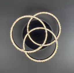 LED світильник чорний на 3 кільця з хромованою смужкою d30 см Line.F A 55063/3С RGB BK+CR - мініатюра 4