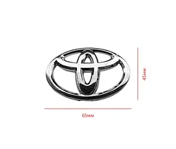 Емблема керма Toyota Хром 65х45 мм на скотчі. - мініатюра 2