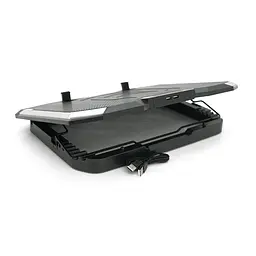 Підставка під ноутбук IceCoorel K10, 10-17", 8 * 70mm, корпус пластик + алюміній, 2xUSB2.0 + LCD, 410x297x40mm, RGB, Box, Q10 - мініатюра 5