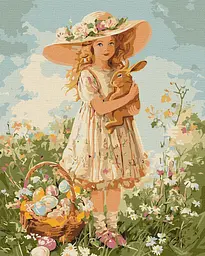 Картина за номерами Люди. Дівчинка з кроликом 40x50 см Ідейка KHO 5187