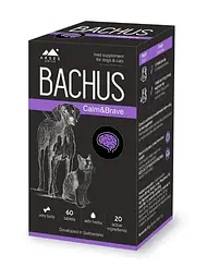 Вітаміни для собак та котів Bachus Calm&Brave для зняття стресу ЦІНА ЗА 1 ТАБЛЕТКУ