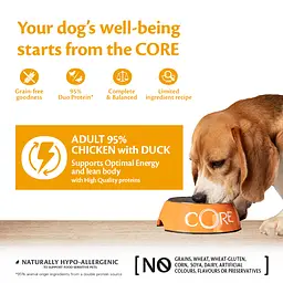Консерви для собак Wellness CORE 95% Duo Protein Chicken with Duck with Carrots з куркою та качкою - мініатюра 4