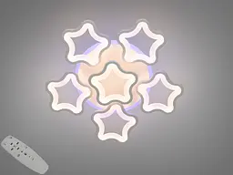 Світлодіодна стельова люстра зірки для спальні Diasha 1660/5+1WH LED 3color біла 55 см 95 W з пультом