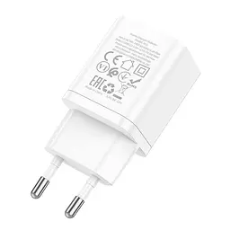 Адаптер мережевий HOCO Maker dual port charger N25 біле зарядне 2USB - мініатюра 2