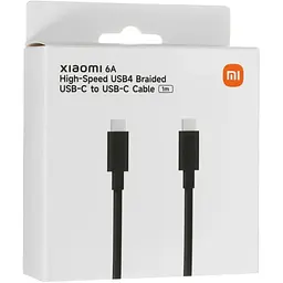 Кабель USB4 - Xiaomi high-speed Braided Type-C to Type-C 240W 6A (BHR087BGL) 1 метр чорний - мініатюра 8