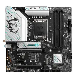 Материнська плата LGA1700, MSI B760M GAMING PLUS WIFI, B760, 4xDDR5, Int.Video(CPU), 4xSATA3, 2xM.2, 2xPCI-E 4.0 x16, 1xPCI-E 3.0 x1, ALC897, RTL8125BG, WiFi 6E, Bluetooth 5.3, 9xUSB3.2/6xUSB2.0, 2xHDMI/2xDP, Micro ATX