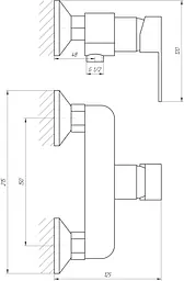 Змішувач для душу Globus Lux Milano GLM-105N-11-Graphite - мініатюра 6