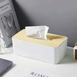 Органайзер для серветок МВМ My Home Scandinavia 24.9х12.8х9.2 см білий (FH-42 WHITE/WOOD) - мініатюра 4