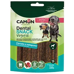 Ласощі Camon Dental Snak DentyVegs зі смаком ріжкового дерева та граната 15 шт.