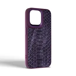 Кожаный чехол для Apple iPhone 14 Pro Max, Harder Lizard, фиолетовый, термополиуретан ТПУ + экокожа с имитацией кожи ящерицы, панель, защита корпуса, противоударный, микрофибра, рамка вокруг камеры, защита всего корпуса, (ARM76882) - мініатюра 2