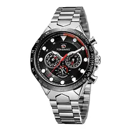 Чоловічий наручний годинник 6911 Silver-Black Forsining acs0031387