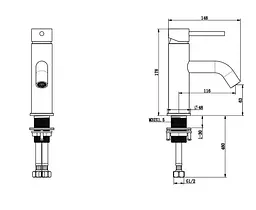 Змішувач для раковини WEZER EKO1C-01-BLACK - мініатюра 2