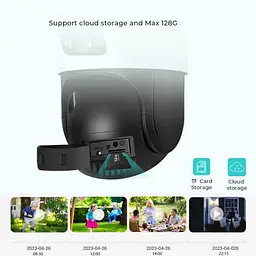 Бездротова WiFi вай фай камера вулична поворотна 2 камери 3mp+3mp IP66 повнокольорове нічне бачення UKC PTZ P12 ICSEE - мініатюра 8