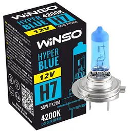 Лампа галогенна WINSO (12V H7 HYPER BLUE 4200K 55W PX26d) 712740 - мініатюра 2