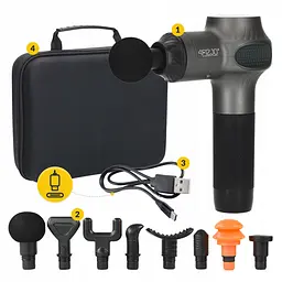 Ручний перкусійний масажер 4FIZJO Massage Gun Active 30 Вт (масажний пістолет) 4FJ0592 (P-5907739319937) - мініатюра 14