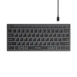 Клавіатура A4Tech FX61 Fstyler, чорний/Grey, USB, біле LED підсвічування, компактна, ультратонка, перемикачі Scissor, 12