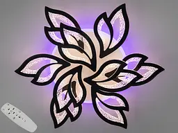 Стельовий світильник LED Diasha 2455/6+3BK, 140W, 3200K-6000K, чорний метал, сучасний стиль з пультом та диммером