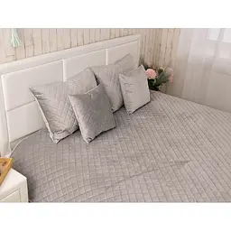 Покривало Руно 150х220 велюр (360.55_Grey ромб) - мініатюра 3