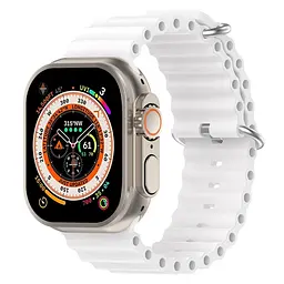 Силіконовий ремінець на смарт-годинник для Apple Watch 38,40,41,42 mm, Ocean Band, white, зі зручною застібкою, для годинника епл вотч, спортивний, ArmorStandart (ARM74242) - мініатюра 2