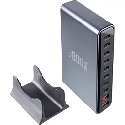 Зарядний пристрій XoKo 8xUSB-C PD 65 - 140W + 2xUSB QC30W GaN3 800W (XK-QC-800) - мініатюра 6