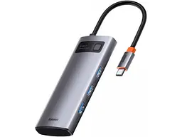 Док-станція для ноутбука BASEUS Metal Gleam Series 5-in-1 Multifunctional Type-C HUB Docking Station Space Gray (CAHUB-CX0G) - мініатюра 2
