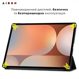 Чехол AIRON Premium для Samsung Galaxy Tab S10 Ultra 14.6 2024 с защитной пленкой и салфеткой Black - мініатюра 8
