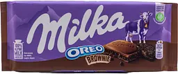 Молочний шоколад Milka Oreo Brownie з какаовою начинкою та печивом Oreo 100 г (7622210956163)