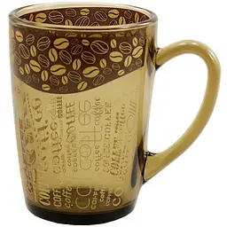 Чашка скляна Interos 330 мл димна ("White coffe" )