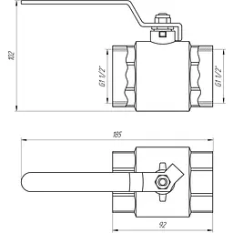 Кран кульовий прямий Q Professional 1 1/2″ ВВ КР PN40 QP151 - мініатюра 4
