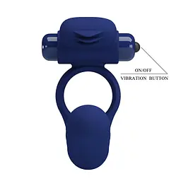Віброкільце Pretty Love Hercules Penis Sheath III 15.3 см синій - мініатюра 2