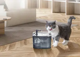 Фонтан для кота Petory 2,2 л з фільтром, Чорний - мініатюра 2